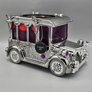 Bath & Body Works Hearse 3 Wick Candle Skeleton Light Up Halloween Swirl Globe